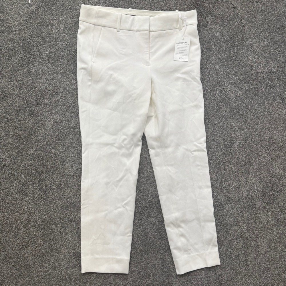 J.Crew Cameron Slim Crop Pant White Perfecting Pockets Size 8 NEW